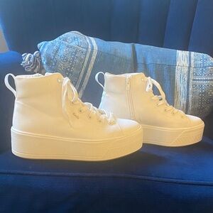Keds White High-Top Platform Sneakers